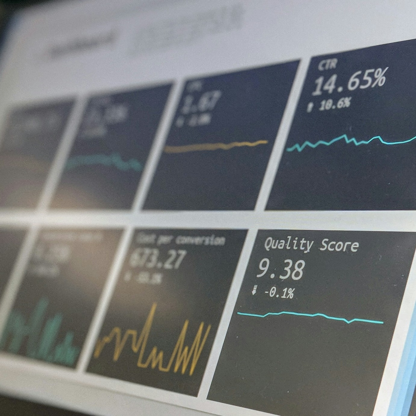 Data displayed on a computer screen