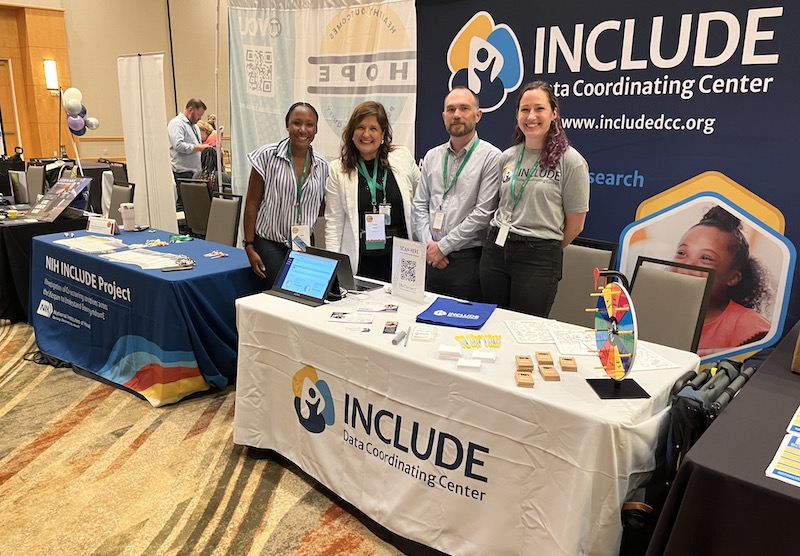 NIH and INCLUDE DCC teams at their NDSC Convention booths